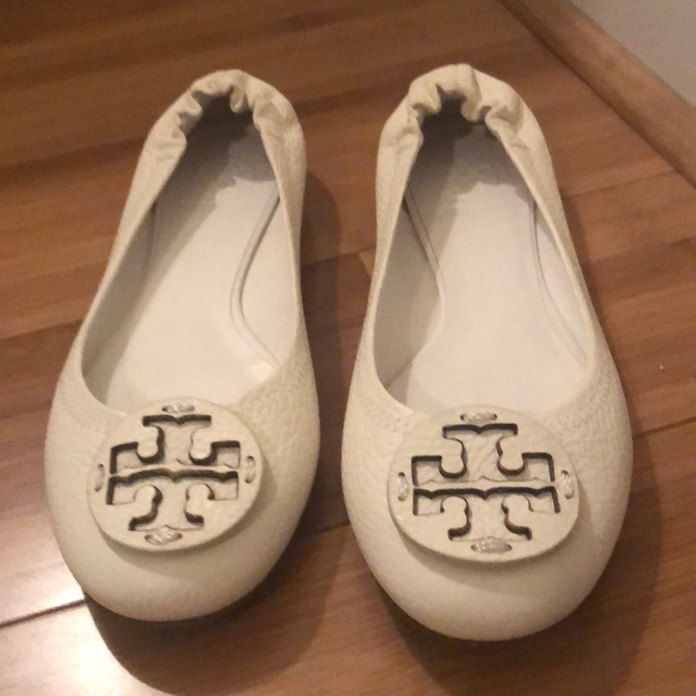 White Tory Burch Flats